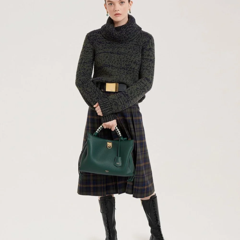 Iris Mulberry Green & Chalk Heavy Grain Purse - Picture 4 of 8